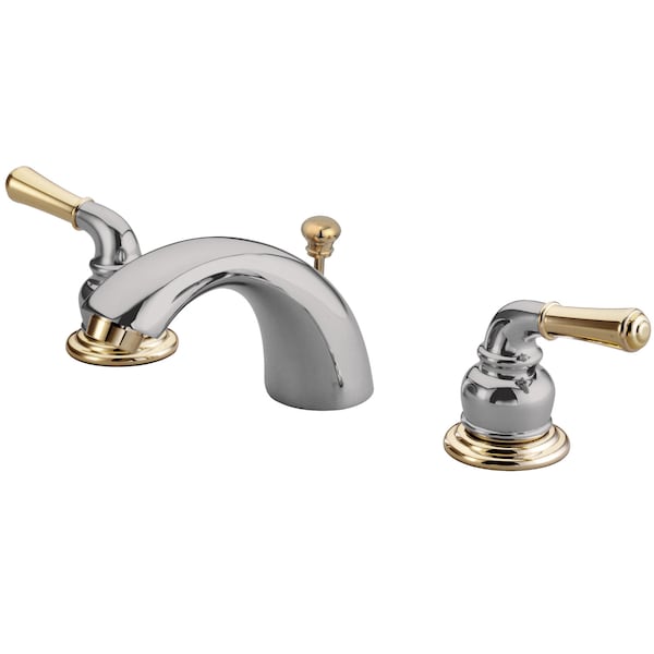 Kingston Brass Mini-Widespread Bathroom Faucet, Chrome/Polished Brass GKB954 - main